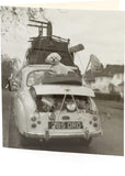 New Home with Puppy and Car Congratulations Card