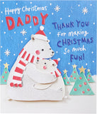 Christmas Card for Daddy - Cute Polar Bears Design