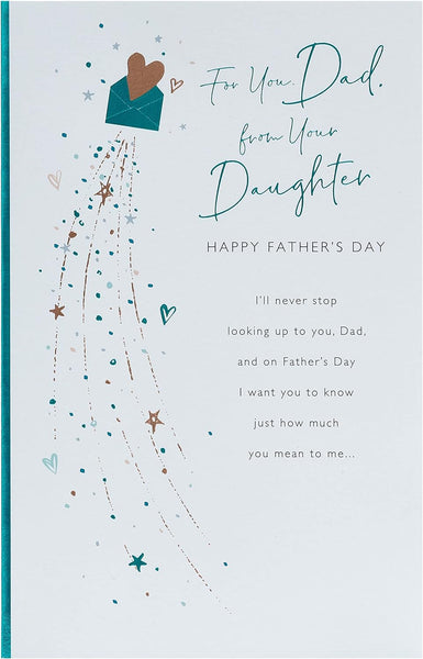 Father's Day Card For Dad From Daughter With Envelope - Heart Envelope Design