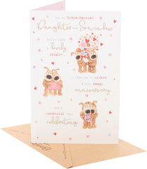 Boofle | Wedding Anniversary Card for Daughter & Son-in-Law | Happy Anniversary | Her/Him | Cute Design | With Envelope | 155 x 235 mm