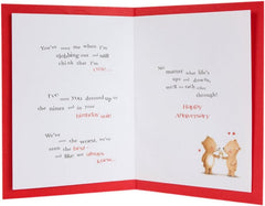 Anniversary Card, Here's To Us with Emboss Effect