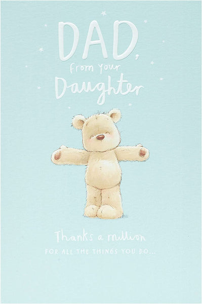 Adorable Teddy Father's Day Card For Dad From Daughter