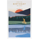 Cyclist & Sunset Design Birthday Card