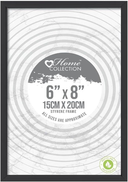 Black Nouveau 6x8" Photo Frame – Simple Styrene Frame for Stylish Display
