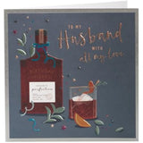 Husband Whiskey Bottle Design Birthday Card