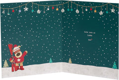 Boofle Brilliant Nephew Boofle's Ski Adventure Cute Christmas Greeting Card