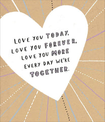 Love You Today Love You Forever Greeting Card Blank Inside Any Occasion 661023