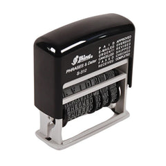 12-in-1 Self Inking Date Stamp - Date Stamp Plus 12 Phrases - 3.8mm Character Height, Black