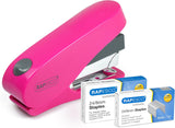 Rapesco Luna Less Effort Half Strip Front Loading Stapler & 2000 Staples - Hot Pink