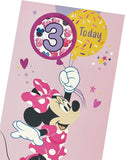 Disney Minnie Mouse Age 3 Birthday Card