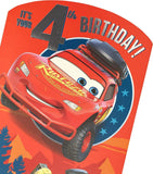 Disney Lightning McQueen Age 4 Birthday Card