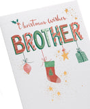 UK Greetings Christmas Card for Brother - Hanging Ornaments Design