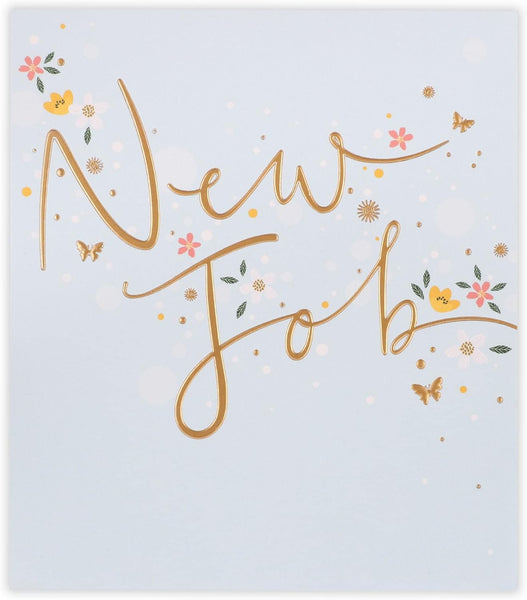 New Job Florals and Butterflies Design Card