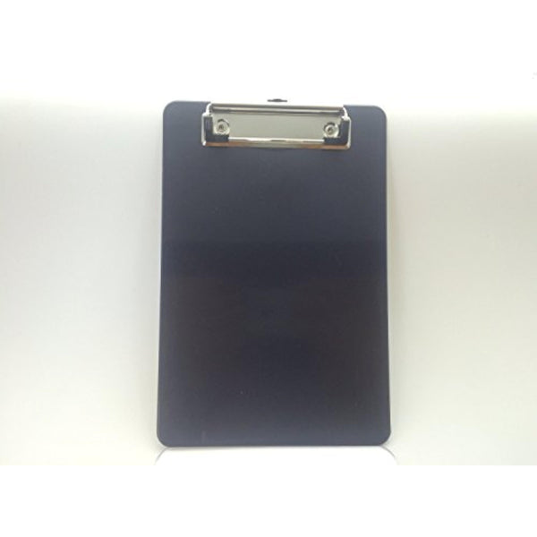 A5 Black Solid Plastic Clipboard with Ruled Side