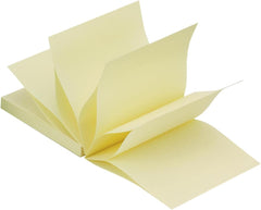 Fanfold Notes 76 x 76mm Yellow 100 Sheets Single