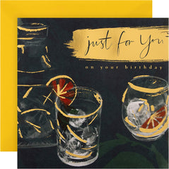 General Birthday Card from Hallmark - Illustrated Drinks Design