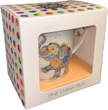 Lesser & Pavey British Designed Barrel Coffee Mug | Ceramic Mugs for Home or Work | Large Mugs for Hot Drinks | Eddie Elephant Tea and Coffee Cups - Bug Art