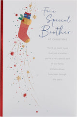 UK Greetings Christmas Card for Brother - Sentimental Design,Multi,149 mm x 229 mm