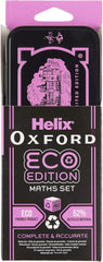 Helix Oxford Eco Maths Set – Pink, 9-Piece Sustainable Geometry Tools for School