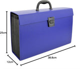Rapesco 1553 19-Part Expanding Box File Document Organiser, A4+ Expanding Folder with Tabs, Blue