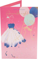 UK Greetings Birthday Card for Granddaughter - Pretty Pink Design - Thinking of You Range