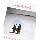 Husband Birthday Card Romantic Pengiuns Couple On Sea Side