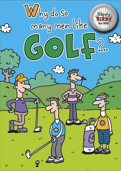 Humorous Golf Giggles Greeting Card With Badge