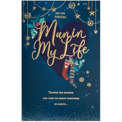 UK Greetings Christmas Card for the Special Man in My Life - Gold Lettering Design,Multi,165 mm x 254 mm
