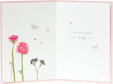 Pink Floral Flamingo Birthday Card