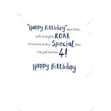 Dinosaur Design 4th Birthday Card with Badge