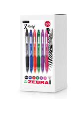 Zebra Z-Grip Smooth Ballpoint Pens – Assorted Ink Colors, 1.0mm Tip, Pack of 50