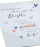 Father's Day Card For Dad From Daughter With Envelope - Lovely Design