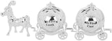 Joe Davies My First Tooth and Curl Cinderella Carriage Christening Gift, Silver