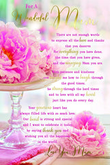 Wonderful Mum Sentiments Flowers & Stand Birthday Card