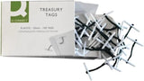 Q-Connect Treasury Tags 25mm Green Plastic Ends Pack of 100