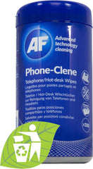 AF Phone & Headset Cleaning Wipes - Contains Alcohol - for Hotdesk, Desk, Call Centre, Games Consoles, Desk Telephone, Reception etc.