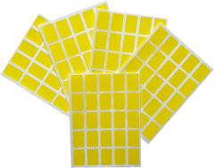 Pack of 125 Yellow 12x18mm Rectangular Labels - Adhesive Stickers