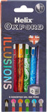 Helix Oxford Illusions Gel Pens - Assorted Colours Pack of 6 | Smooth Colour Ink for Writing & Drawing