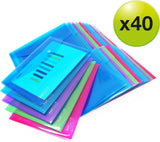 Rapesco Popper Wallet, A5 - Transparent Assorted Colours (Pack 40)