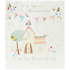 Granddaughter - Christening Card to Send to Granddaughter - New Baby Gifts - Grandchild Card - Girls