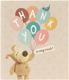 Boofle Holding Thank You Lettering Balloons Card