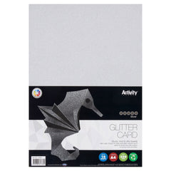 A4 250gsm Glitter Card 10 Sheets - Silver