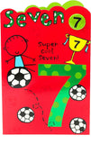 Age 7 Football Birthday Card with Badge - Perfect for Young Football Fans