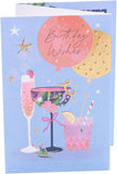 Floral Cocktail Design Birthday Card