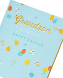 Grandson Easter Card with Envelope - Blue Egg Design