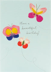 Flower Petal Butterflies Into The Meadow Range Birthday Card