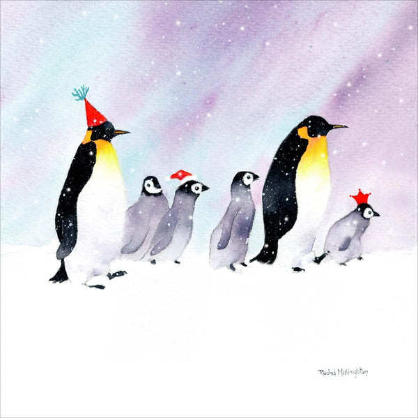 Christmas Penguins on a Mission Christmas Card