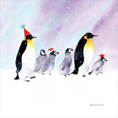 Christmas Penguins on a Mission Christmas Card