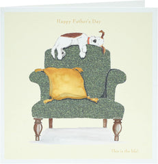 UK Greetings Father's Day Card for Him - Dog & Chair Design