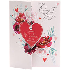 One I Love Valentines Day Card For Him/Her With Envelope - Stunning Heart Design